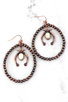 SALE! Naja Copper Navajo Inspired Pearl Hoop Earrings