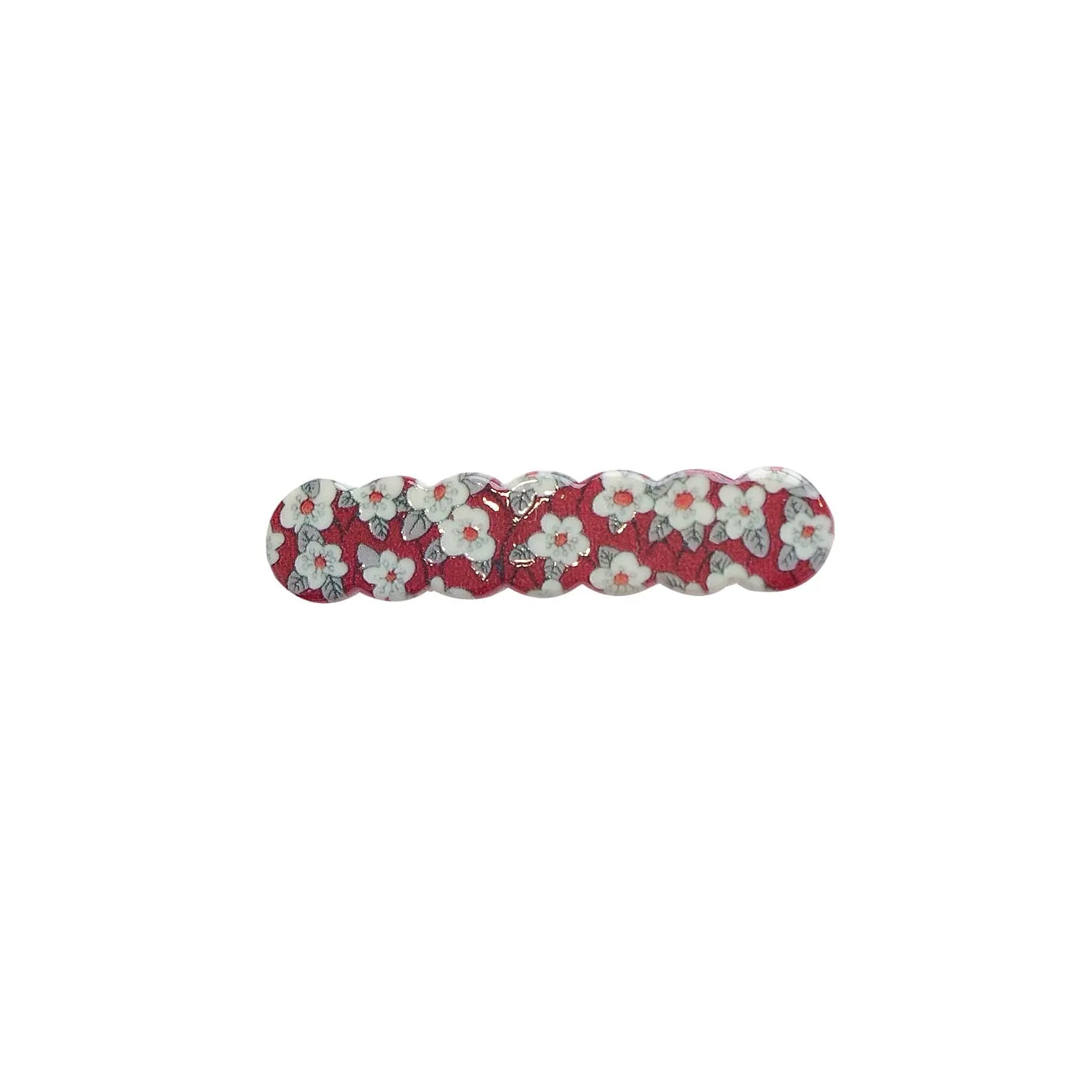 Scalloped Acrylic Hair Clip - 28 Prints