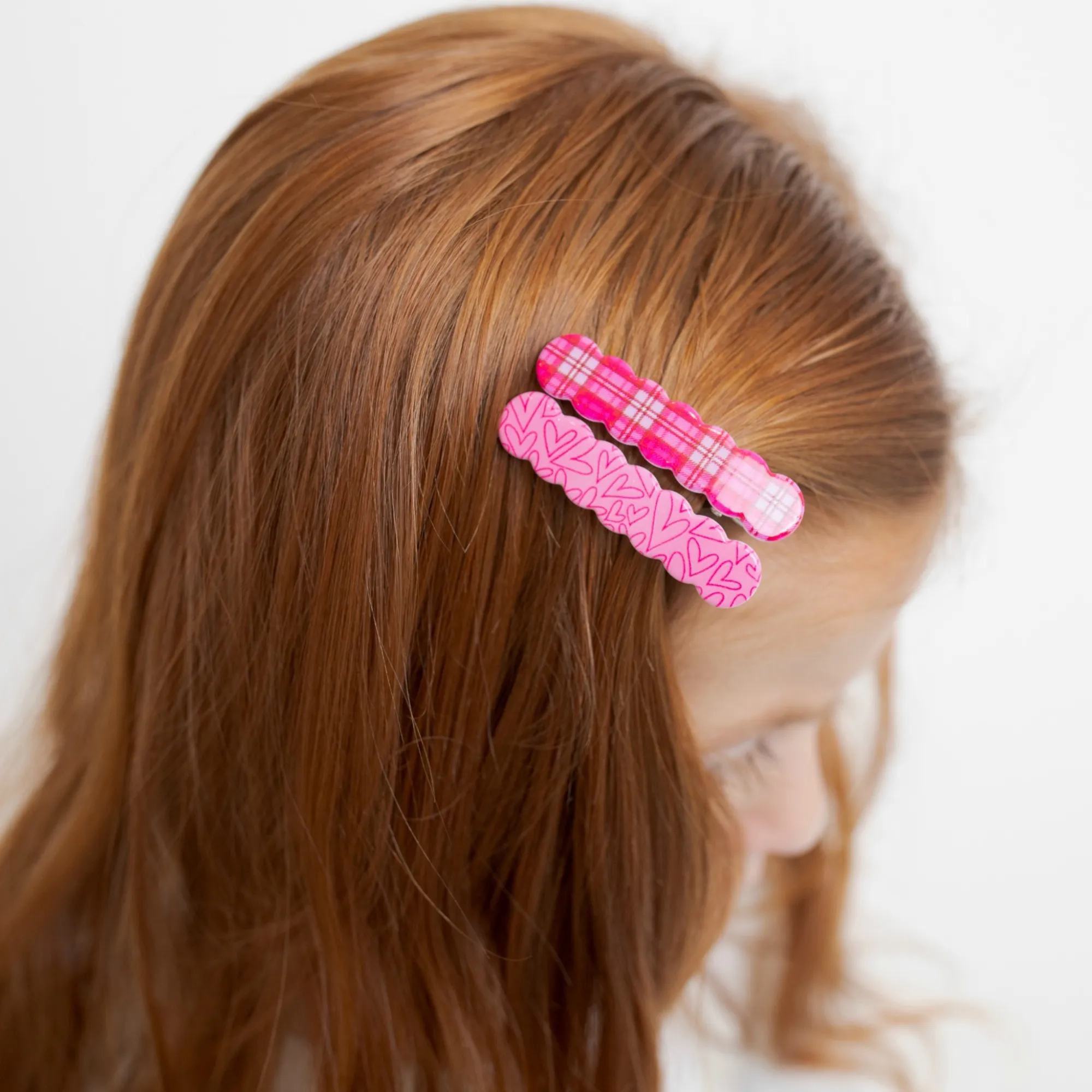 Scalloped Acrylic Hair Clip - 28 Prints