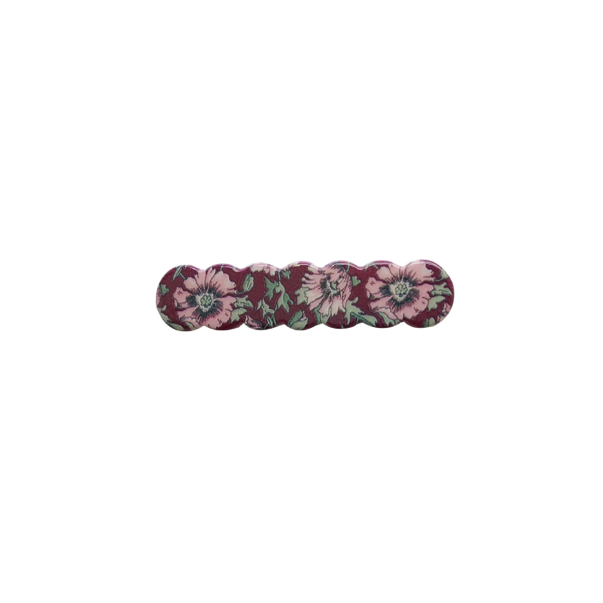 Scalloped Acrylic Hair Clip - 28 Prints