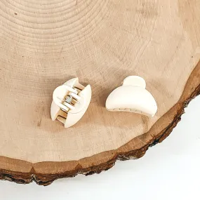 Set of 2 | Mini Oval Claw Clips in Matte Ivory