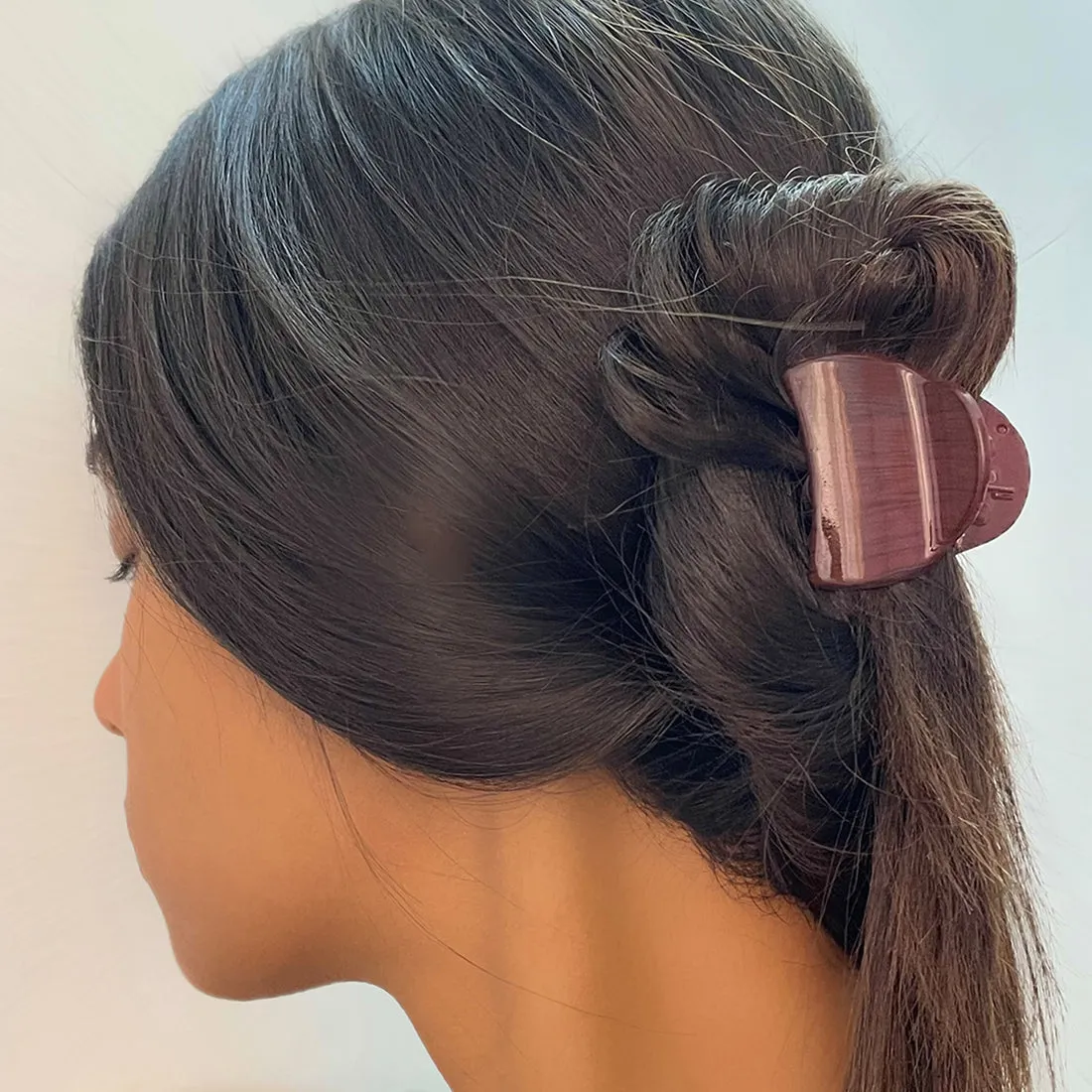 Set Of Two Brown Satin Scrunchie Hair Tie & Hair Clutch