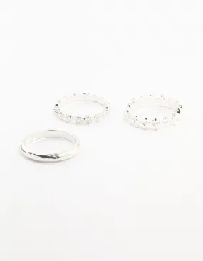 Shiny Flower Vine Ring 3-Pack