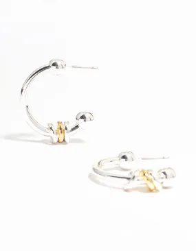 Silver & Gold Plated Ring Hoop Earrings