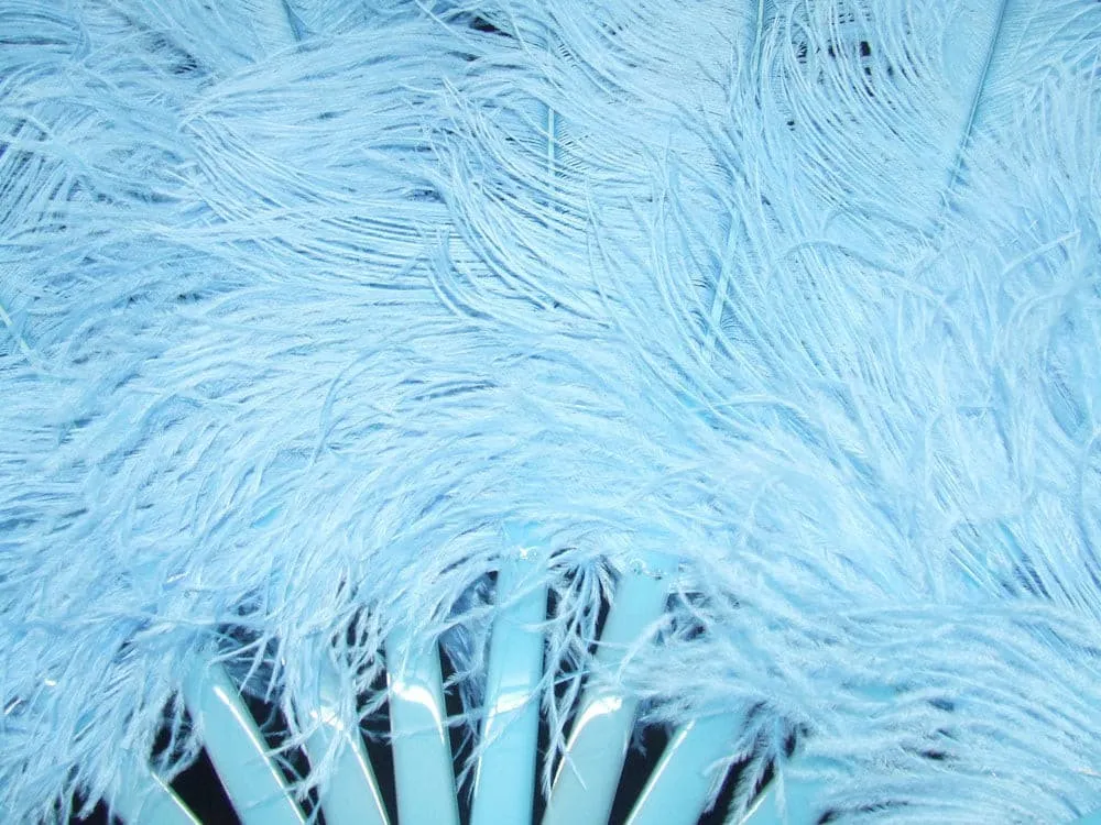 Single layer Sky blue Beginner’s Ostrich Feather Fan 25"x 45"