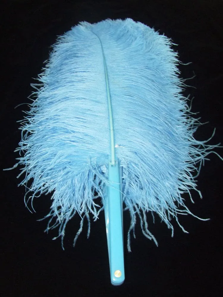 Single layer Sky blue Beginner’s Ostrich Feather Fan 25"x 45"