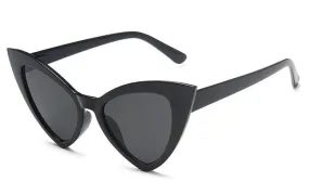Solid Black Cat Eye Sunglasses