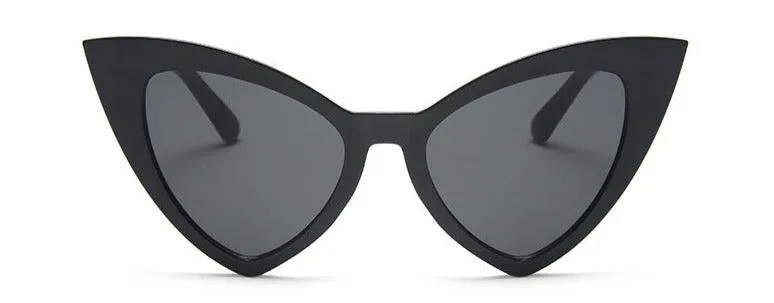 Solid Black Cat Eye Sunglasses