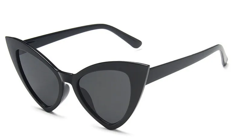 Solid Black Cat Eye Sunglasses
