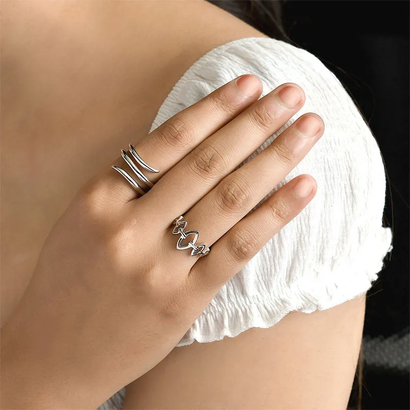 Square Hoop Creole Earrings   Molto Multi Link Ring