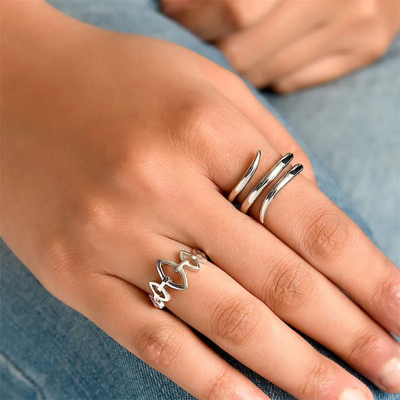 Square Hoop Creole Earrings   Molto Multi Link Ring