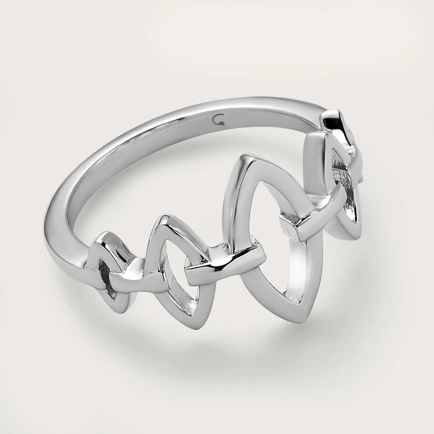 Square Hoop Creole Earrings   Molto Multi Link Ring
