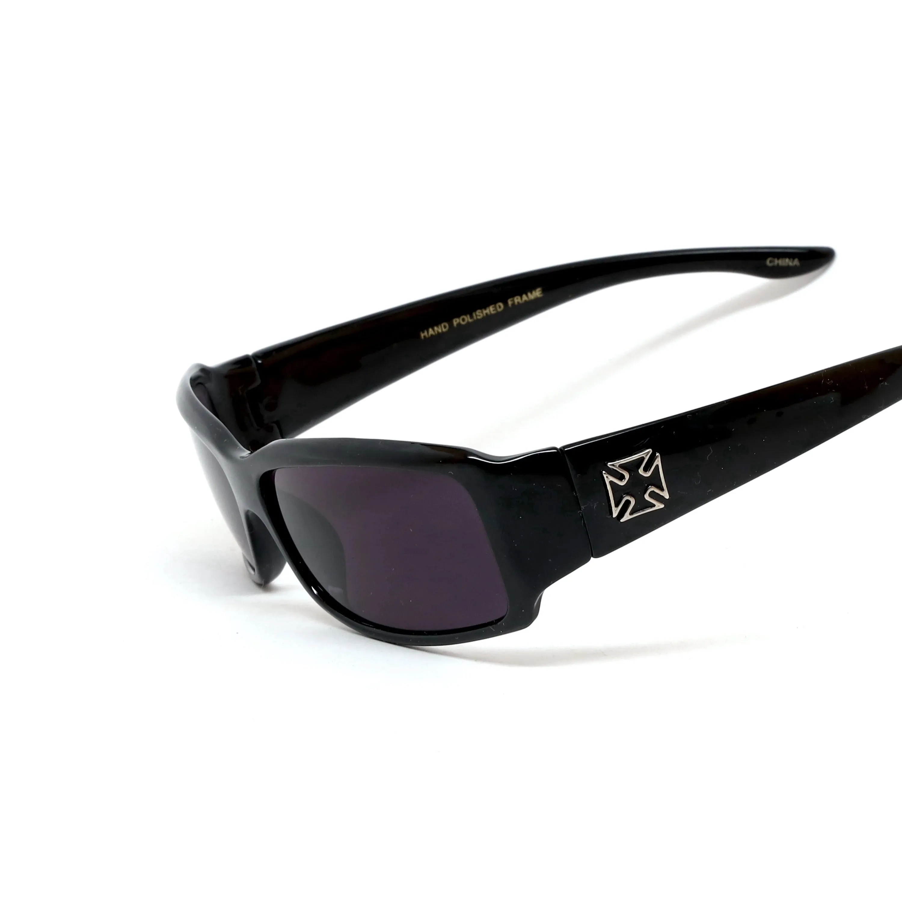 //Style 4319// Prototype 8 Deadstock Cross Metal Studded Oversized Wraparound Visor