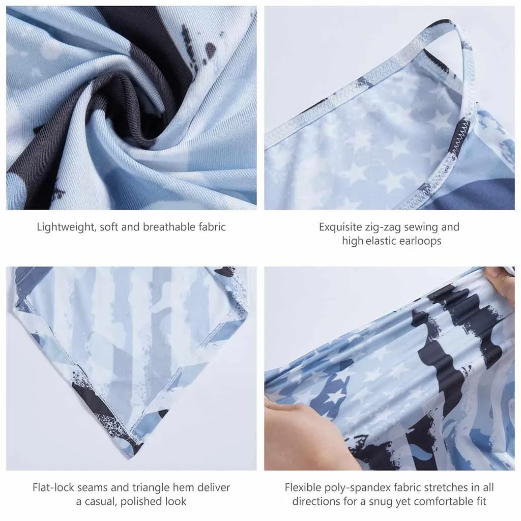 UPF 50  UV Protection Earloop Neck Gaiter Windproof Bandanas