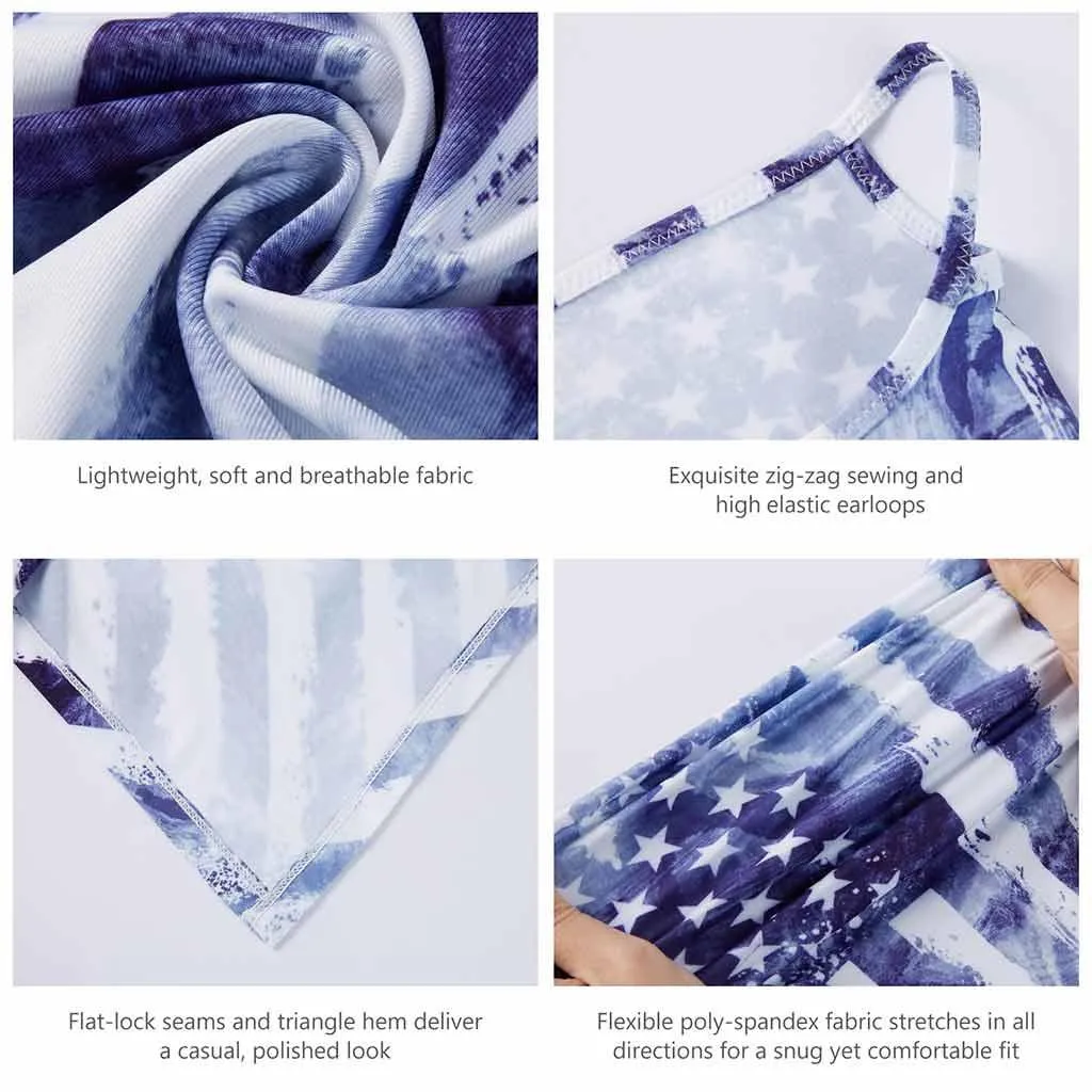UPF 50  UV Protection Earloop Neck Gaiter Windproof Bandanas