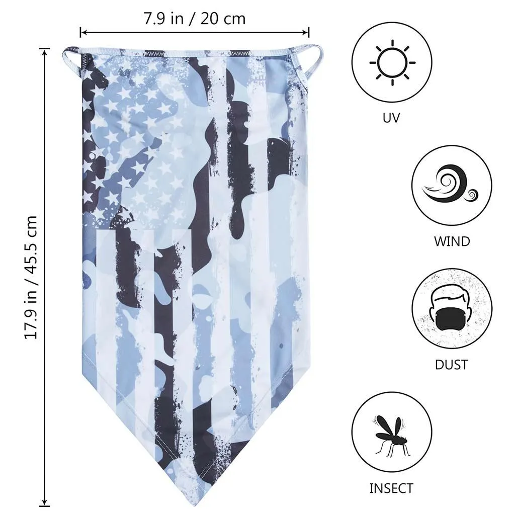 UPF 50  UV Protection Earloop Neck Gaiter Windproof Bandanas