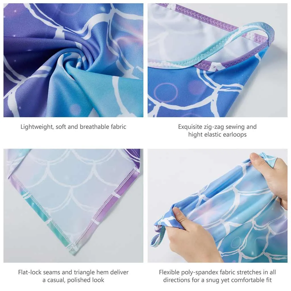 UPF 50  UV Protection Earloop Neck Gaiter Windproof Bandanas