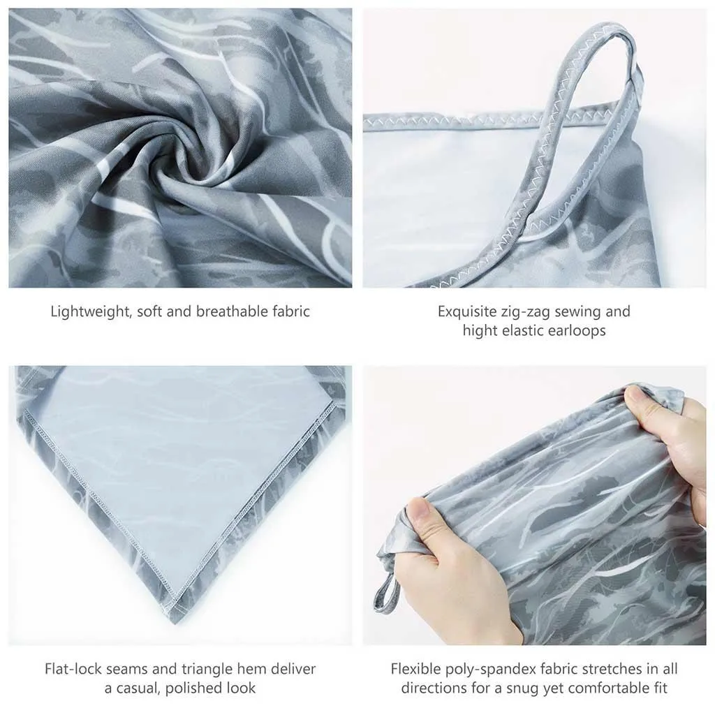 UPF 50  UV Protection Earloop Neck Gaiter Windproof Bandanas