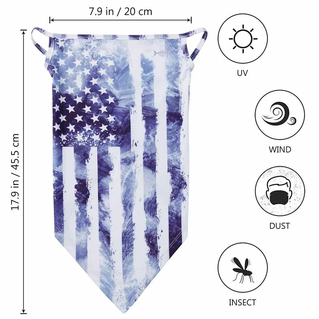UPF 50  UV Protection Earloop Neck Gaiter Windproof Bandanas