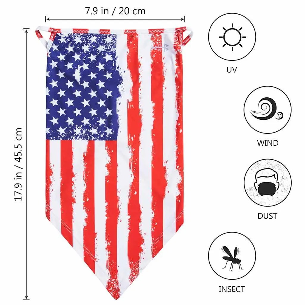 UPF 50  UV Protection Earloop Neck Gaiter Windproof Bandanas