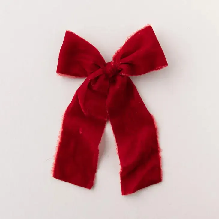 Velvet Clip On Statement Ribbon Bow