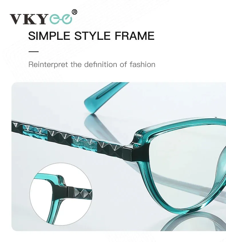 Vicky Women's Full Rim Cat Eye Tr 90 Stainless Steel Reading Glasses 2131