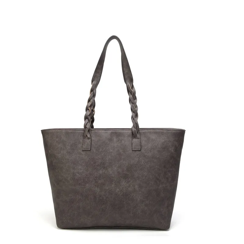 Vintage Elegant Women's Leather Tote Bag With Tassel For Shopping Daily Use