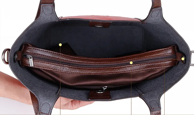Vintage Hand Rubbing Cowhide Leather Tote Bags 8078