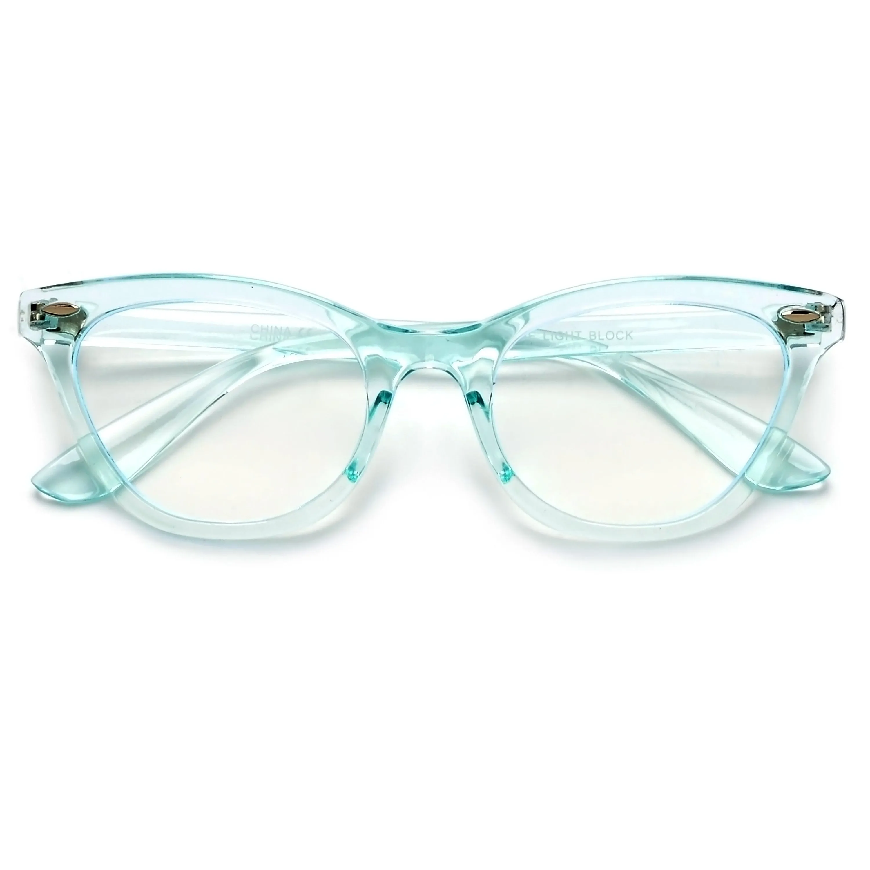 Vintage Inspired Cat Eye Silhouette Chic Trendy BLUE LIGHT Eyewear
