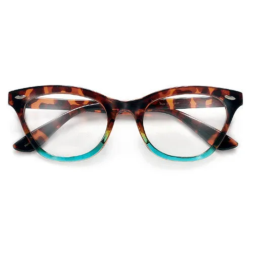 Vintage Inspired Cat Eye Silhouette Chic Trendy BLUE LIGHT Eyewear