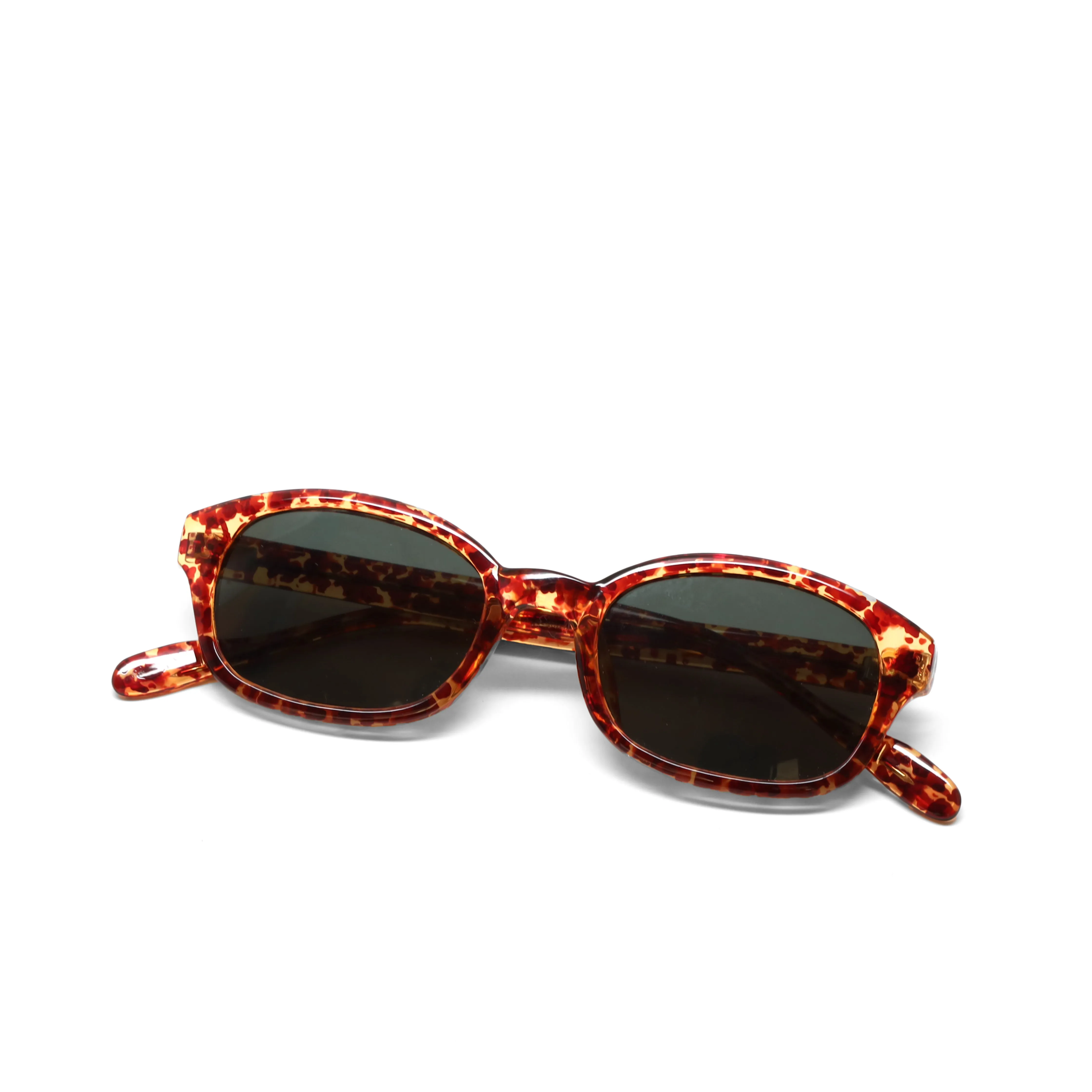 Vintage Small Sized 90s Mod Original Rectangle Sunglasses - Brown