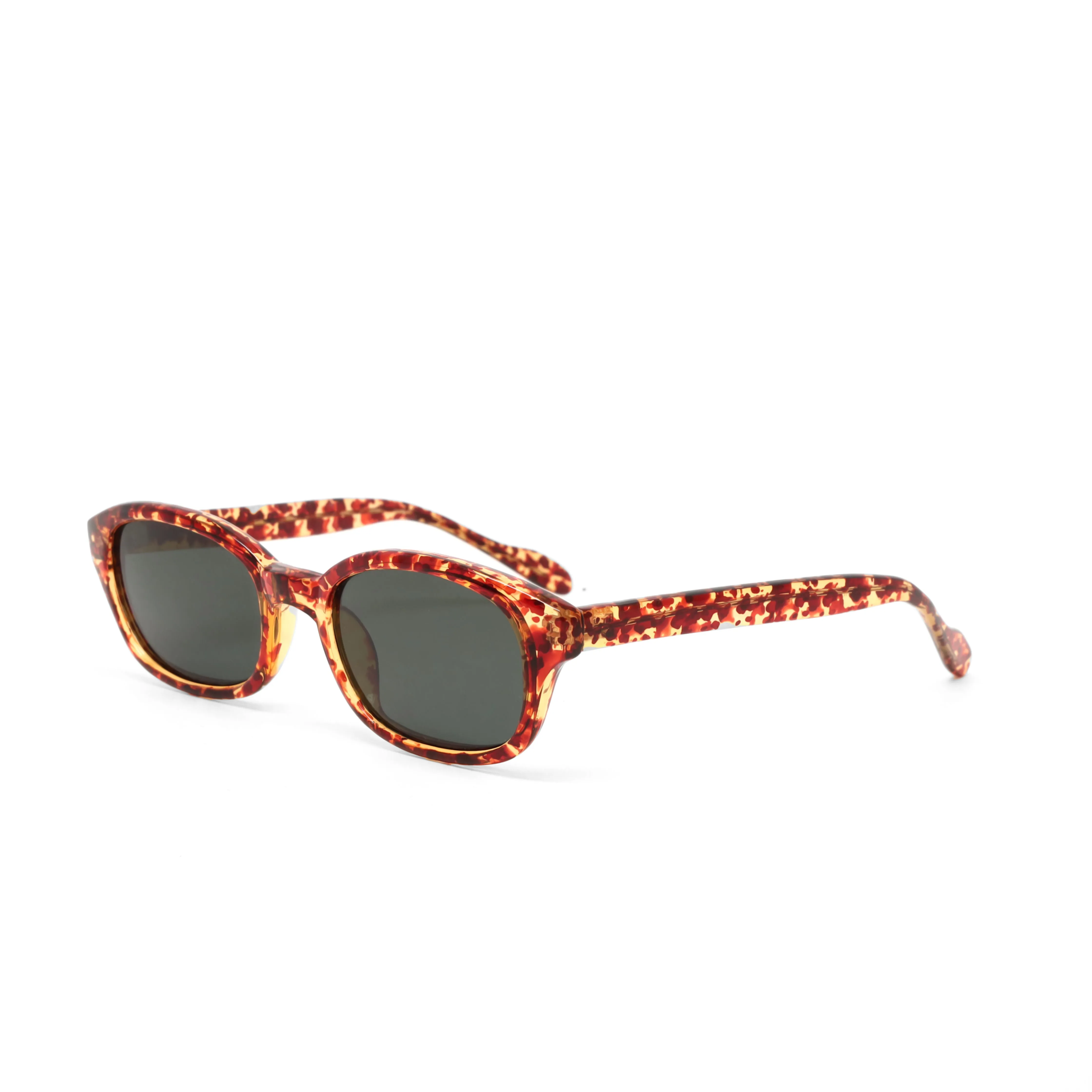 Vintage Small Sized 90s Mod Original Rectangle Sunglasses - Brown