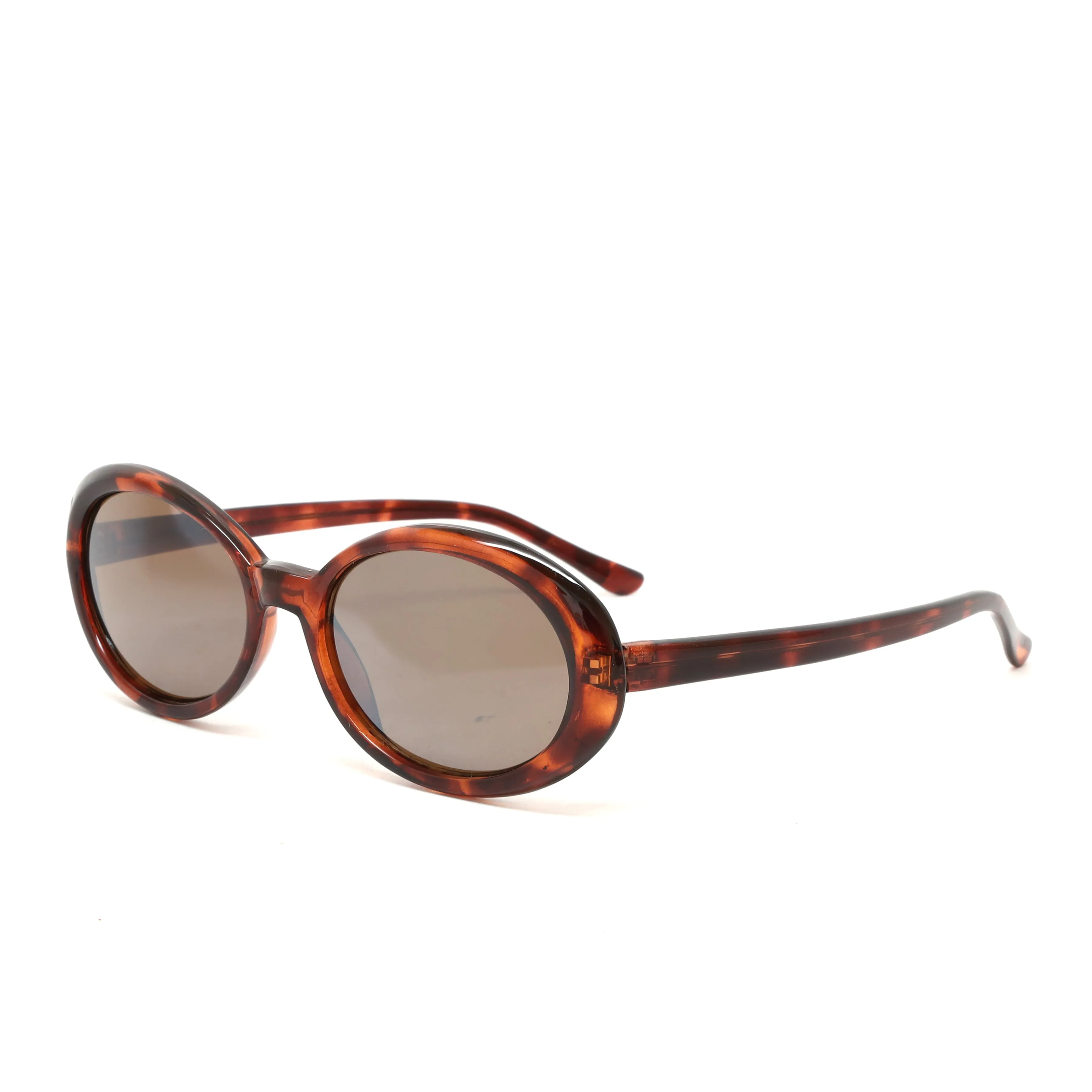 Vintage Standard Size 90s Mod Original Hermosa Oval Sunglasses - Tortoise Brown