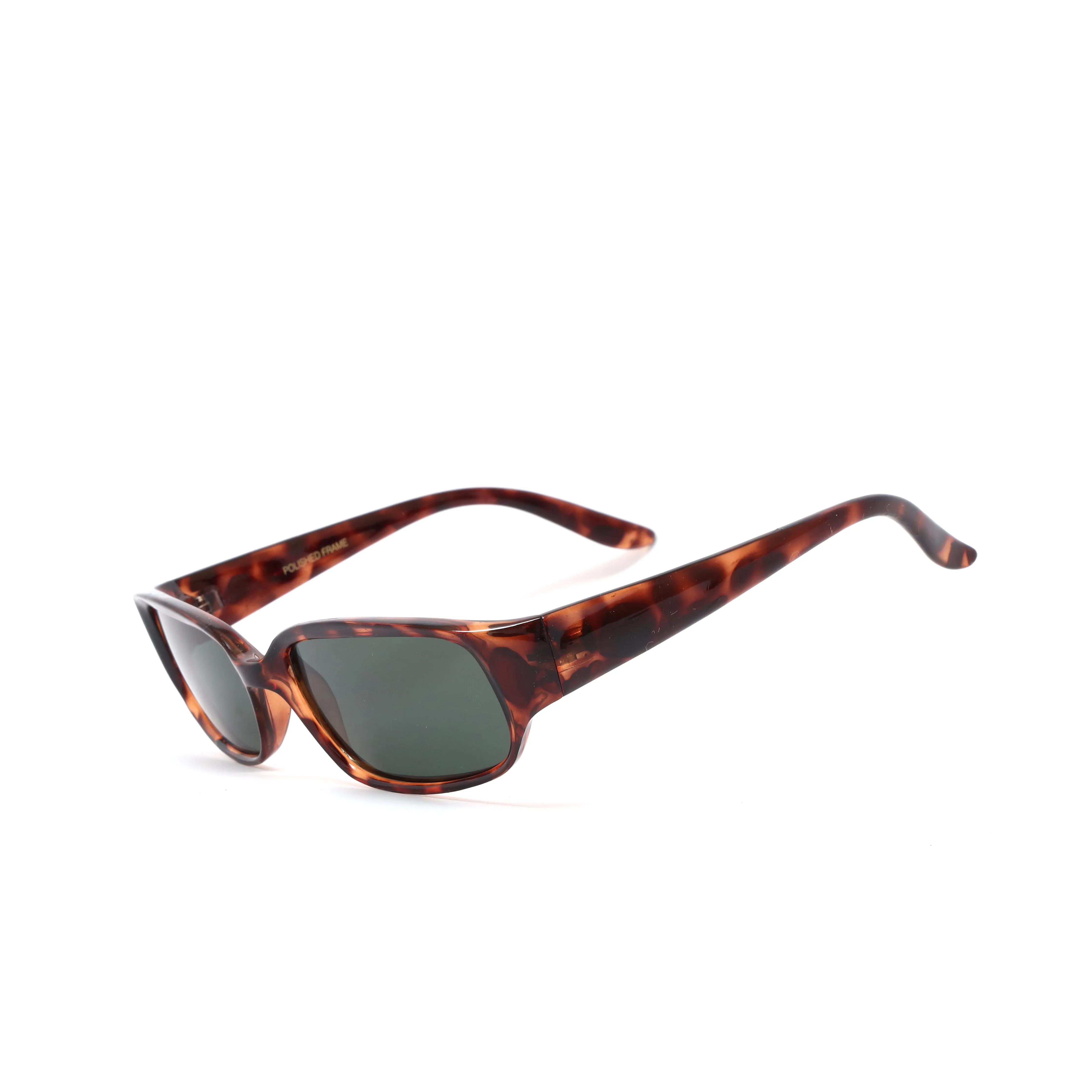 Vintage Standard Size Rectangle Frame Sunglasses - Tortoise