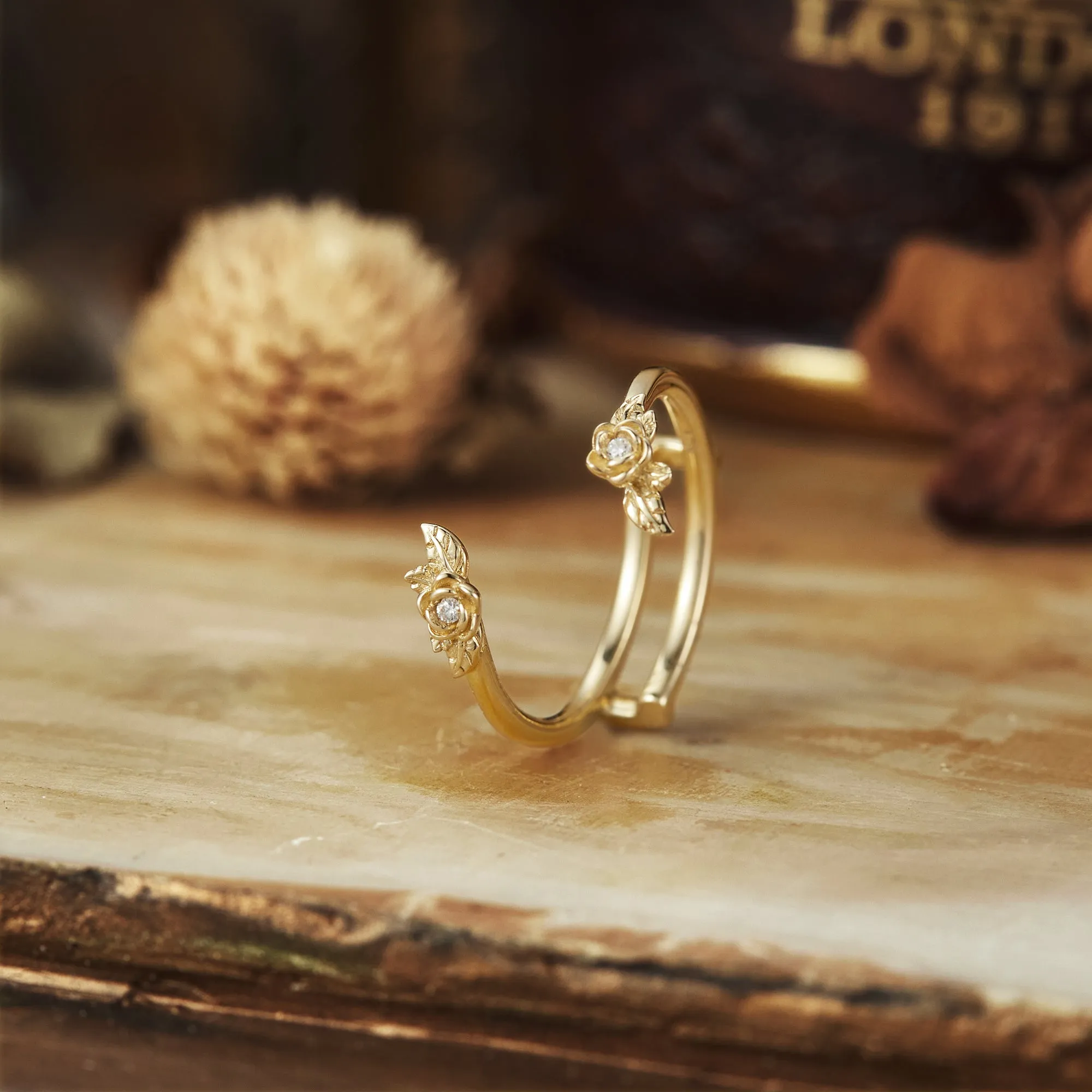 Wedding Rings Adorned with Nature's Floral Elegance
