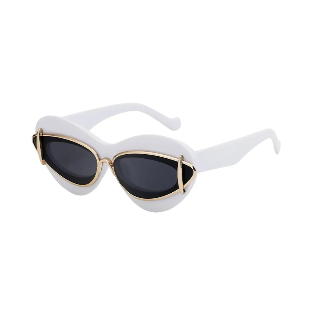 White Cat-Eye Sunglasses