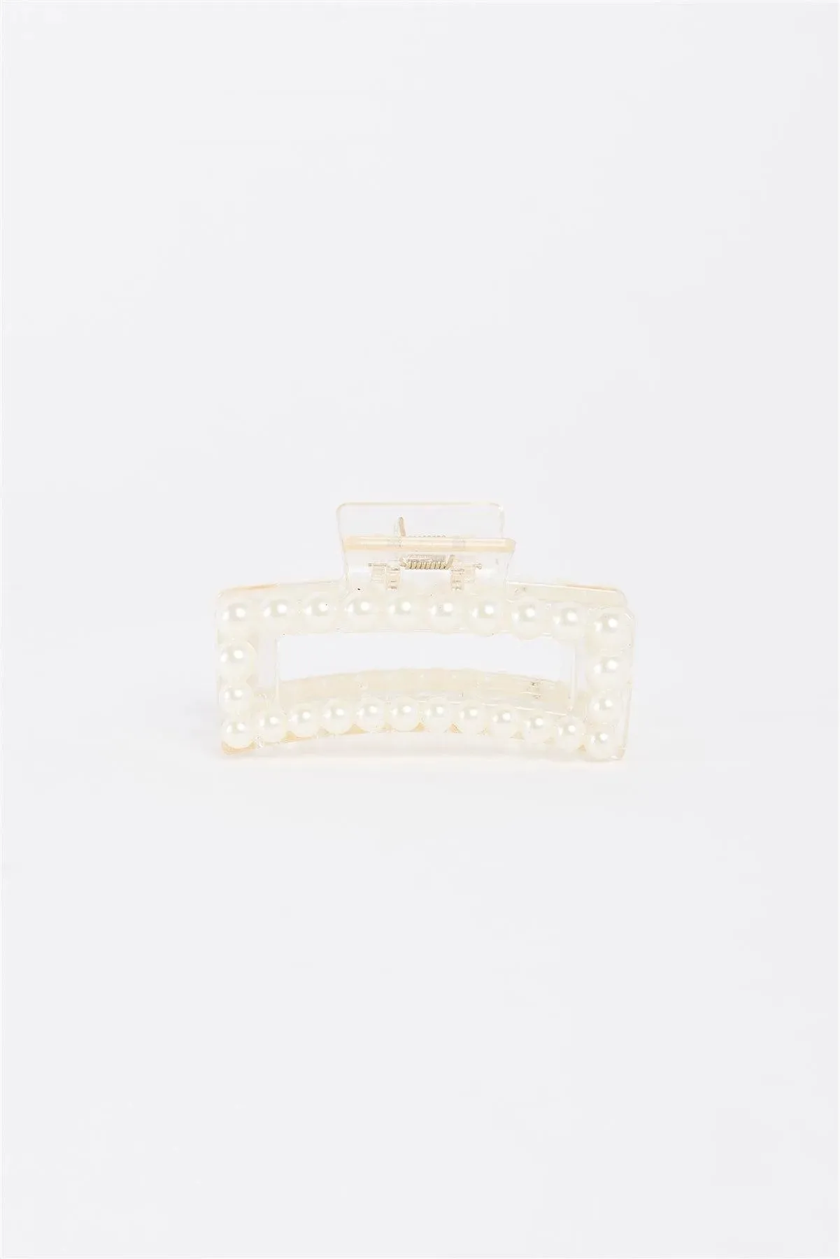 White Pearl Glossy Clam Hair Clip /1 piece