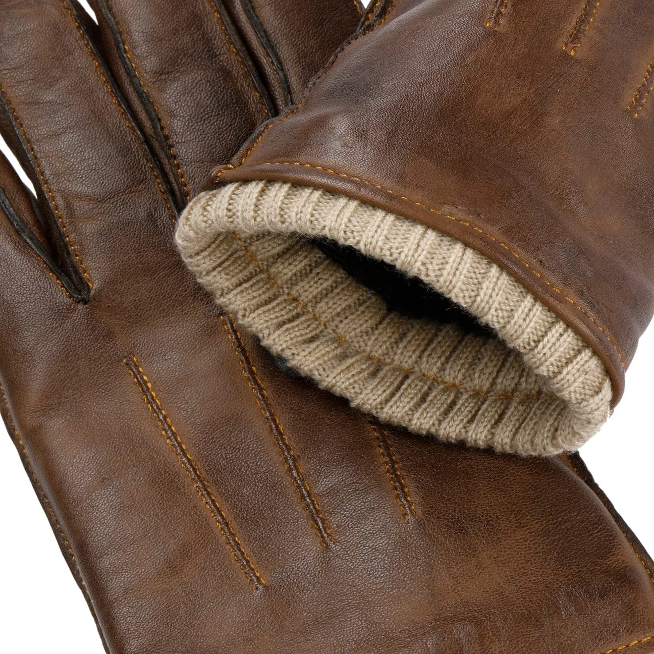 Wilson Knit Edge Leather Gloves by Pearlwood