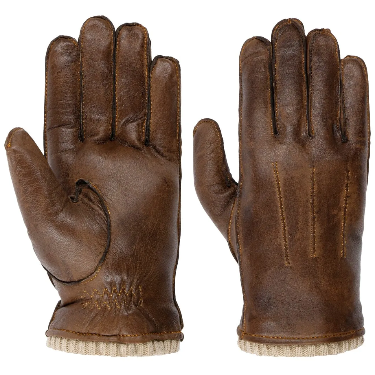 Wilson Knit Edge Leather Gloves by Pearlwood