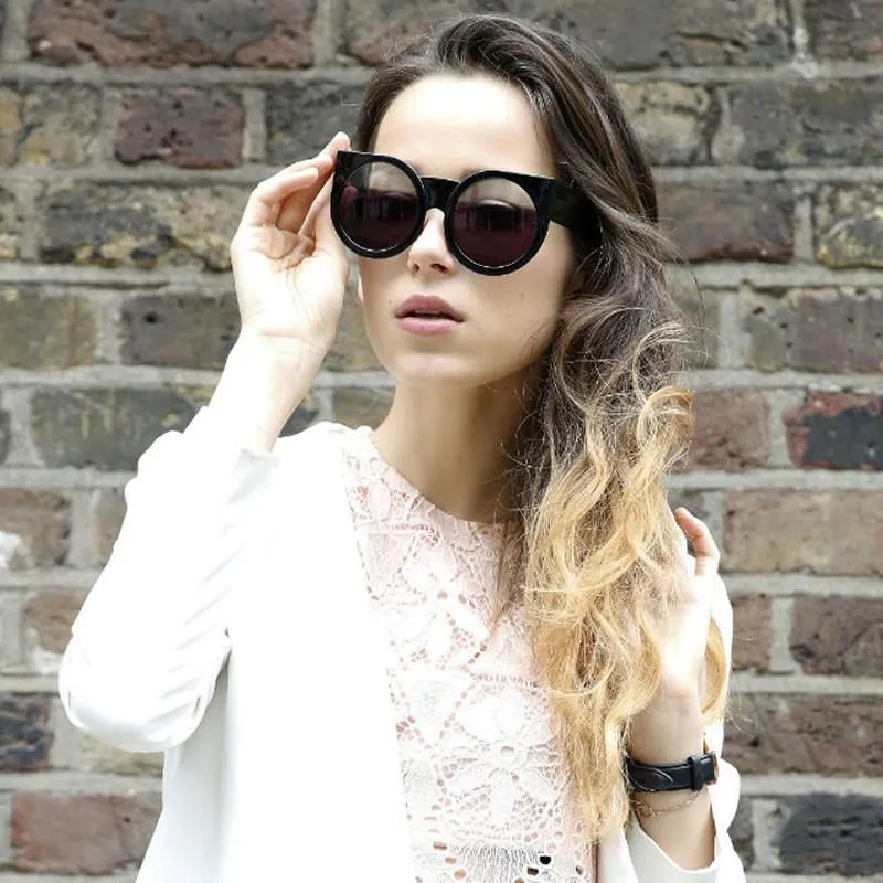 Women's Designer Super Bold Round Cat Eye Sunglasses 9278