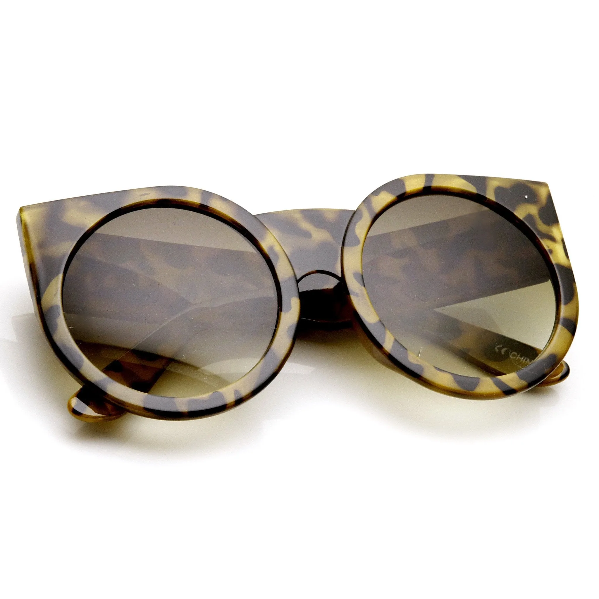 Women's Designer Super Bold Round Cat Eye Sunglasses 9278