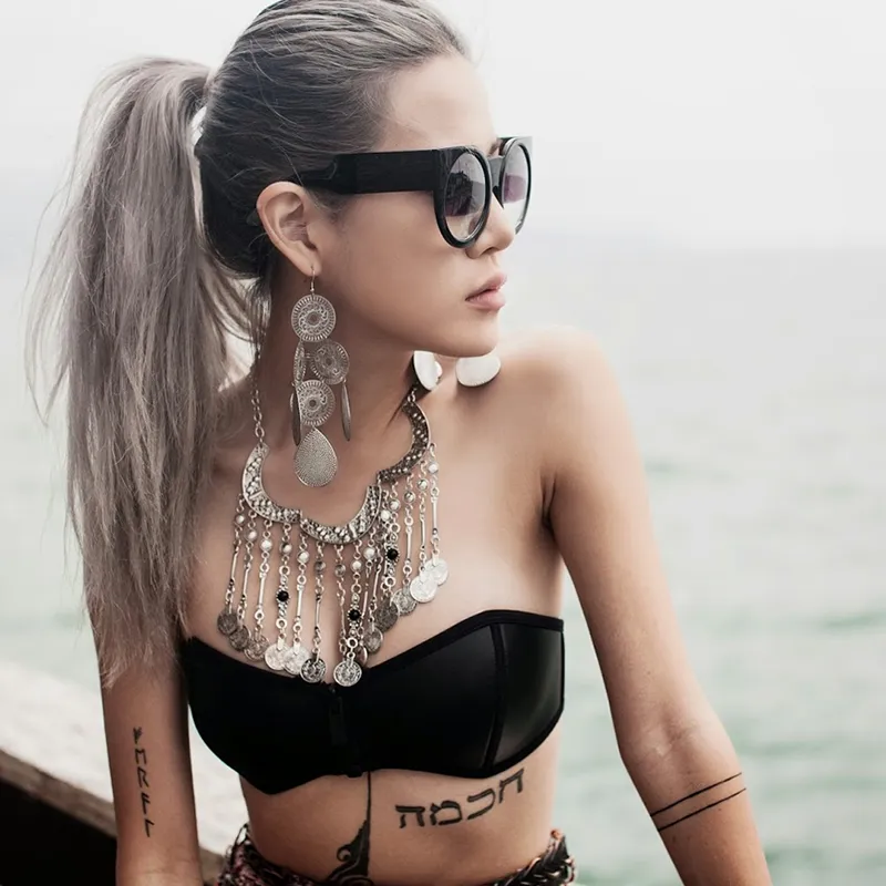 Women's Designer Super Bold Round Cat Eye Sunglasses 9278