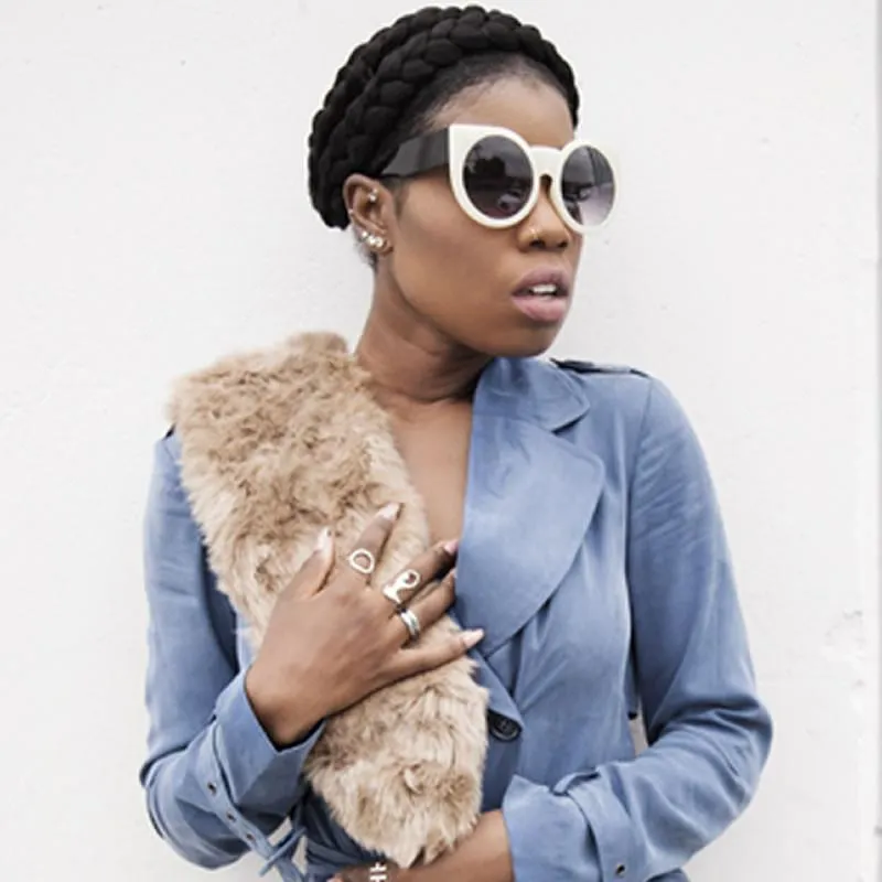 Women's Designer Super Bold Round Cat Eye Sunglasses 9278