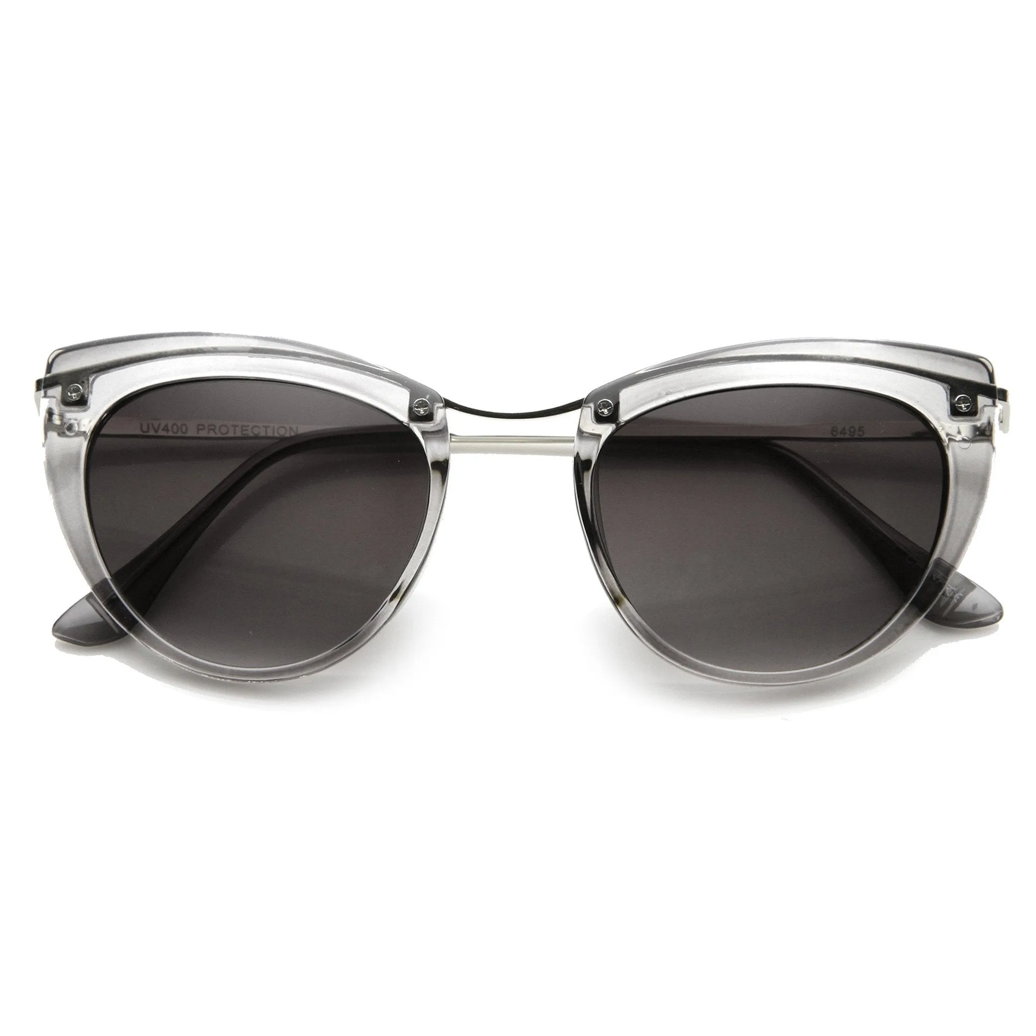 Women's Elegant Cat Eye Sunglasses With Metal Temples 9802