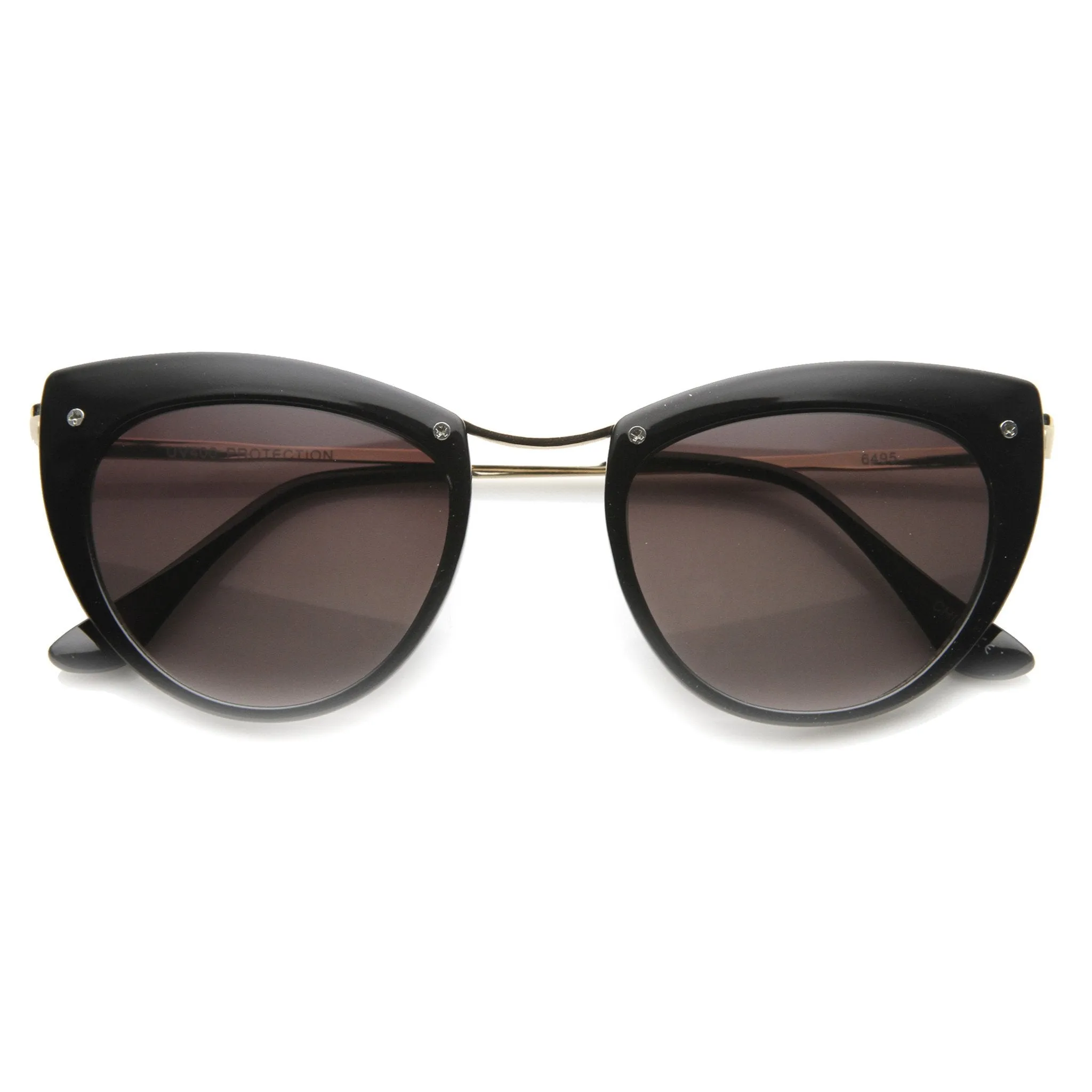 Women's Elegant Cat Eye Sunglasses With Metal Temples 9802