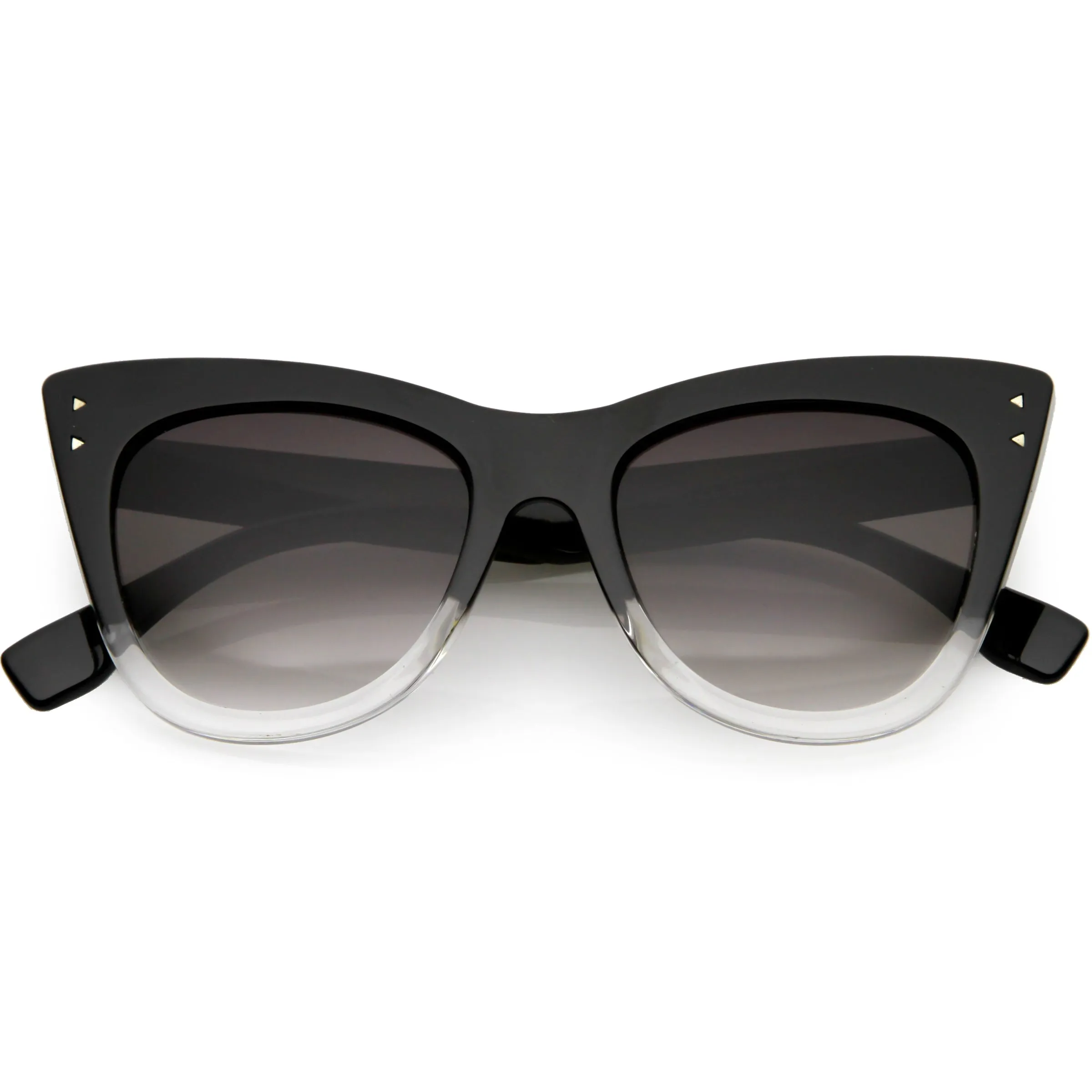 Women's Oversize Wide High Tip Rivets Cat Eye Sunglasses C851