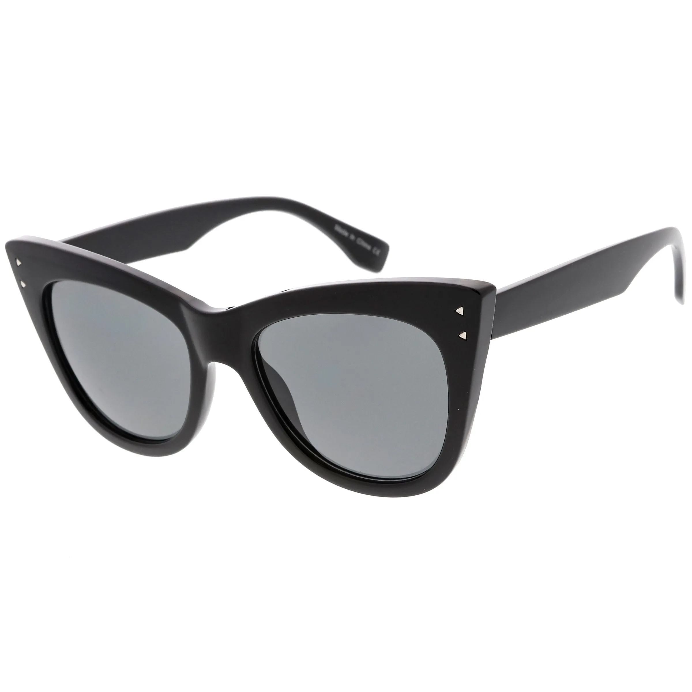 Women's Oversize Wide High Tip Rivets Cat Eye Sunglasses C851