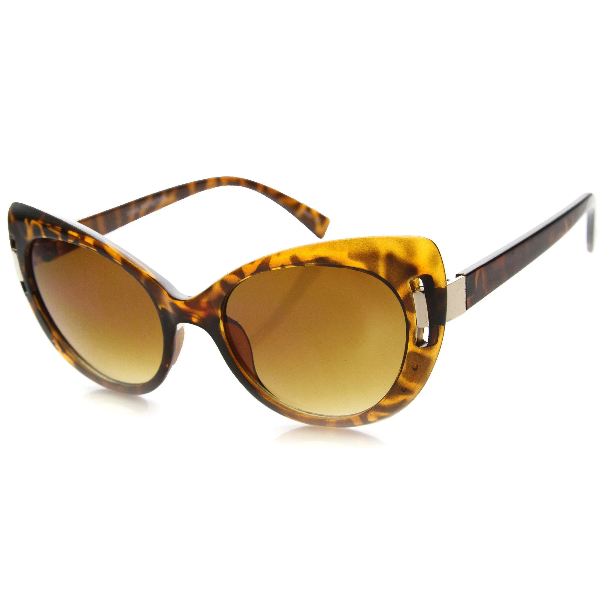 Women's Unique Temple Oversize Cat Eye Sunglasses 9794