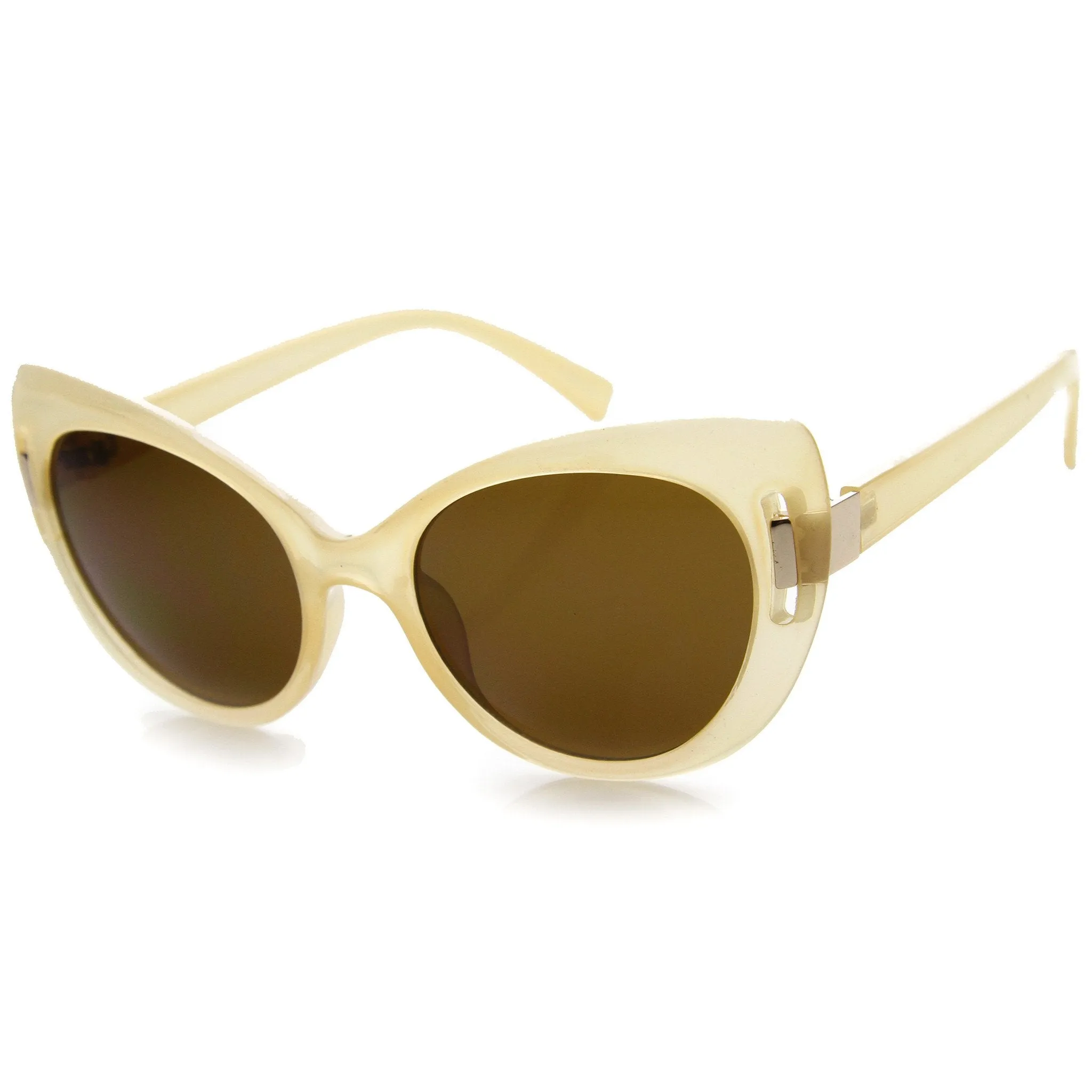 Women's Unique Temple Oversize Cat Eye Sunglasses 9794