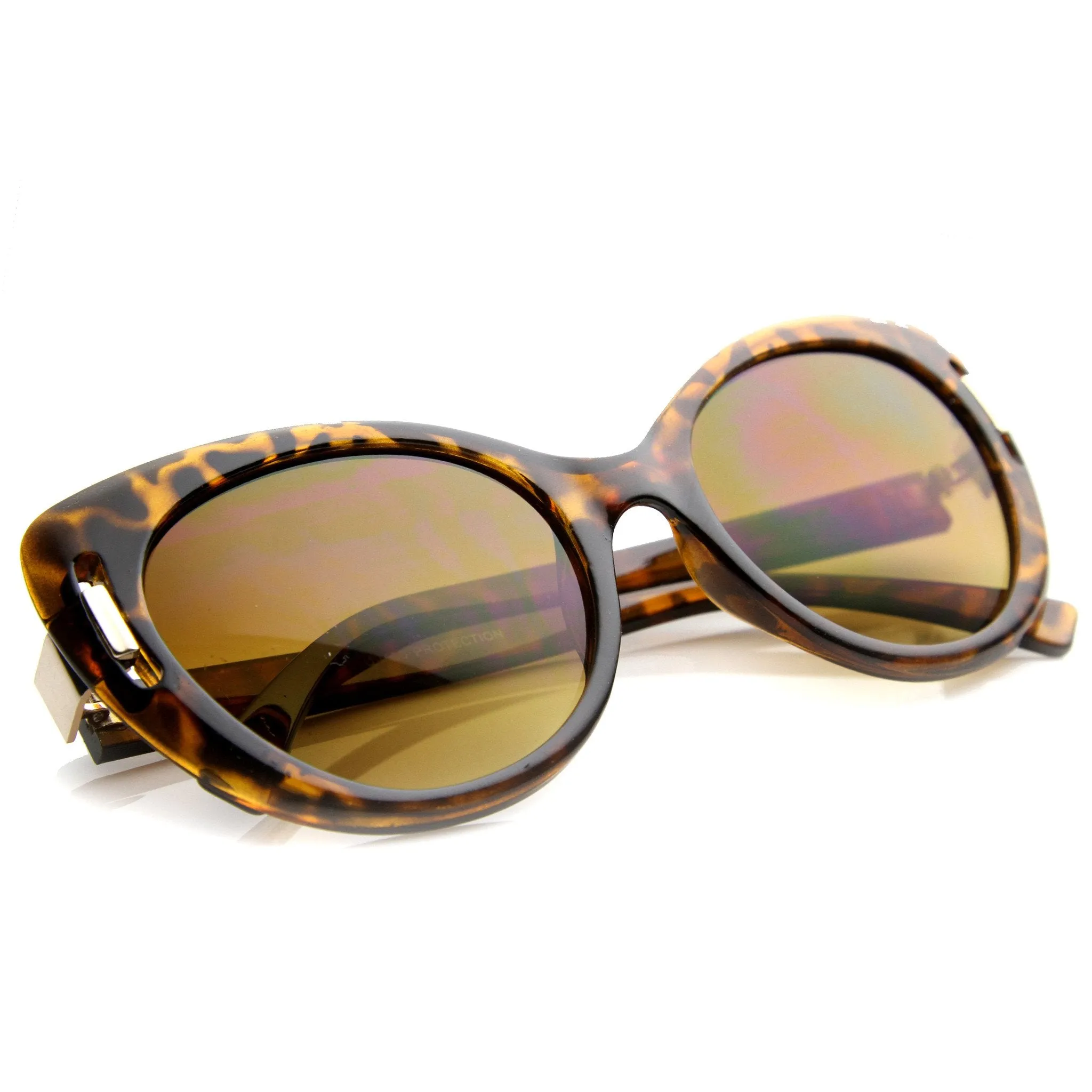 Women's Unique Temple Oversize Cat Eye Sunglasses 9794